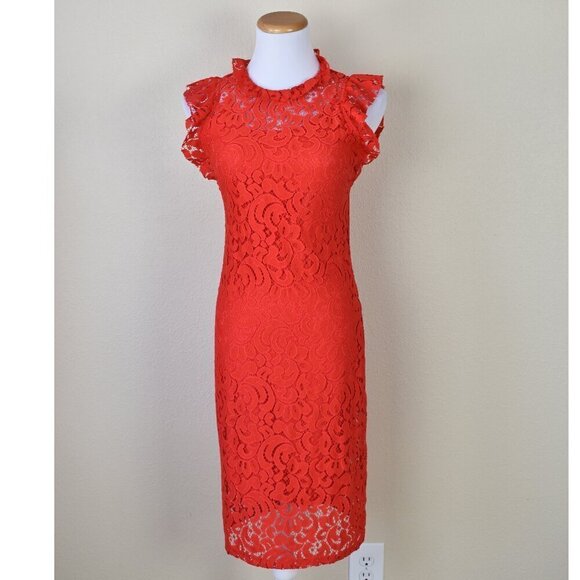 Alexia Admor Dresses & Skirts - Alexia Admor Kendall Red Lace Sheath Dress XS